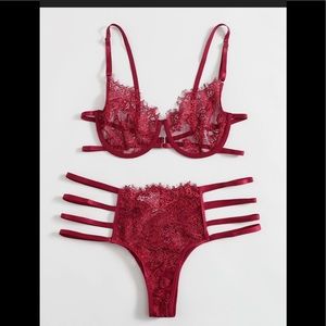 New lacy red bra and underwear lingerie set 4xl
